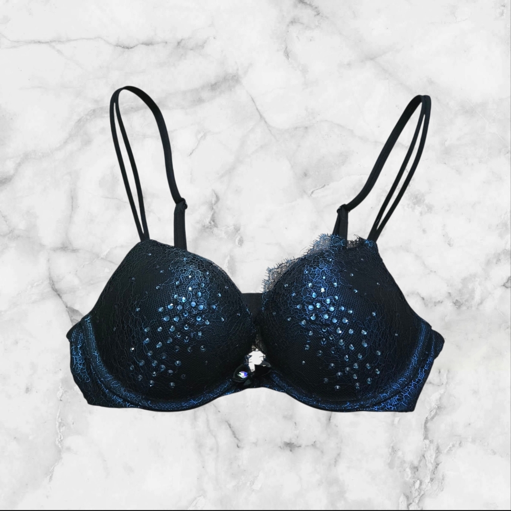 VERY SEXY Crystal Blue Bra Swarovski Fashion Show